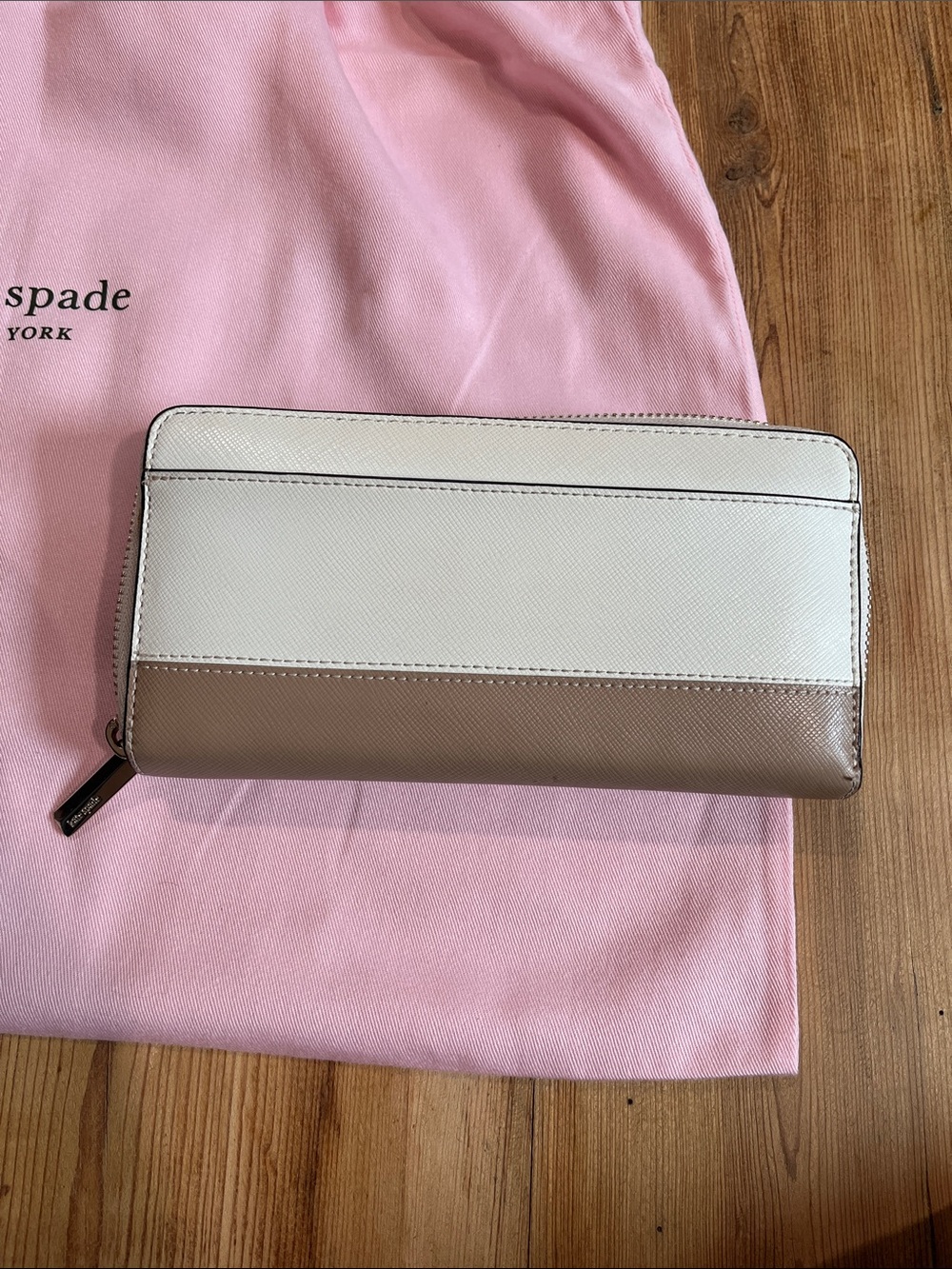 Set/2 KATE SPADE Pocketbook Purse & Matching Wallet Pebbled Leather Tri-Color - Picture 3 of 16